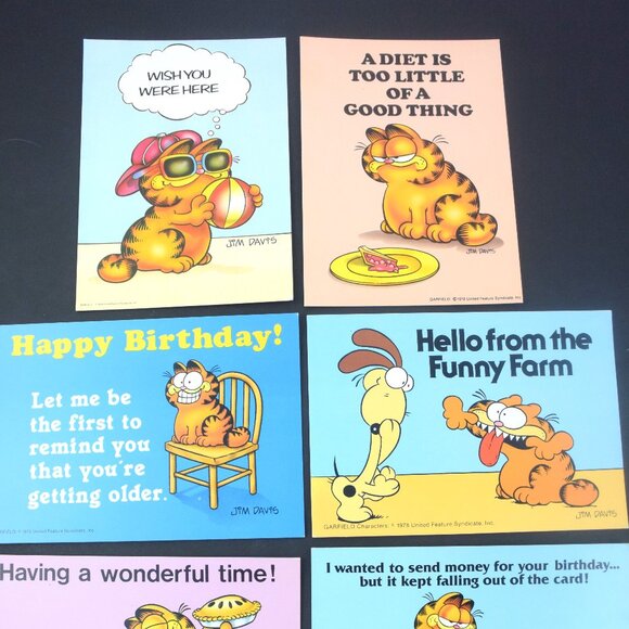6 Vintage GARFIELD Postcards 1970s New Old Stock - Picture 11 of 12